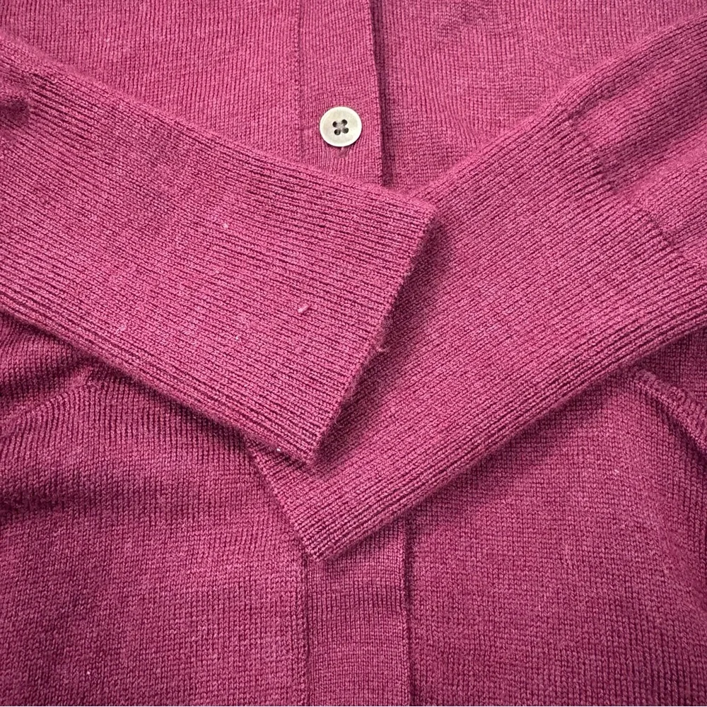 Gap 100% Extra Fine Merino Wool Button Front Cardigan Purple Women’s XS - Picture 4 of 9